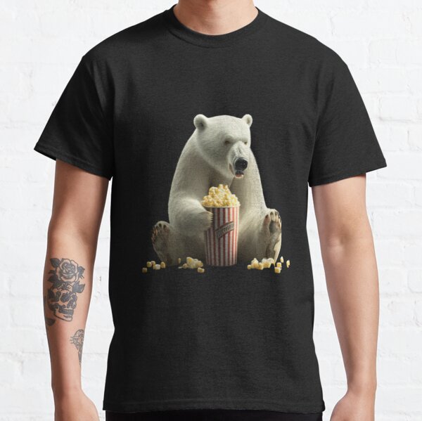 polar bear with popcorn Classic T-Shirt RB1212 product Offical harlowandpopcorn Merch