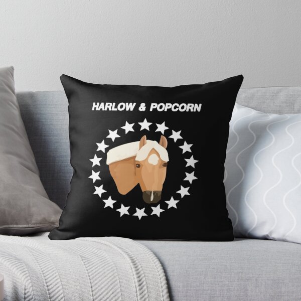 harlow and popcorn merch popcorn the pony Throw Pillow RB1212 product Offical harlowandpopcorn Merch