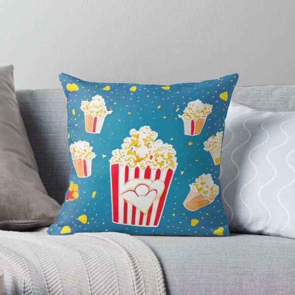 Popcorn Panic - Popcorn Power! - Popcorn Frenzy Throw Pillow RB1212 product Offical harlowandpopcorn Merch