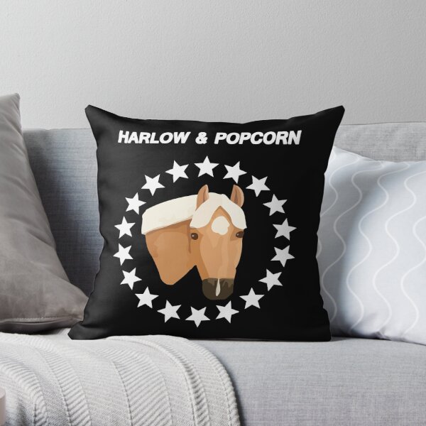 Harlow And Popcorn Merch Popcorn The Pony Throw Pillow RB1212 product Offical harlowandpopcorn Merch