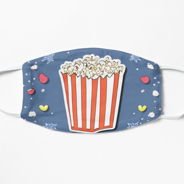 Popcorn Frenzy - Popcorn Party - Popcorn Panic Flat Mask RB1212 product Offical harlowandpopcorn Merch