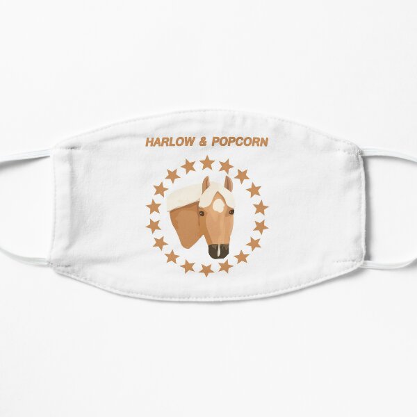 harlow and popcorn merch popcorn the pony Flat Mask RB1212 product Offical harlowandpopcorn Merch